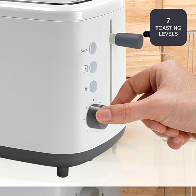 Black+Decker BXTOA820E - Toaster 820 W. 2 wide slots 7 grid levels System with removable pliers. Functions: Stop heat and defrost. Tray to collect crumbs. Non-slip feet.
