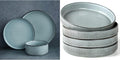Famiware Star Dinnerware Set with Plates and Bowls Service for 4 (16-Piece) Stoneware Kitchen Dishes Dinner Sets -Smoky Blue