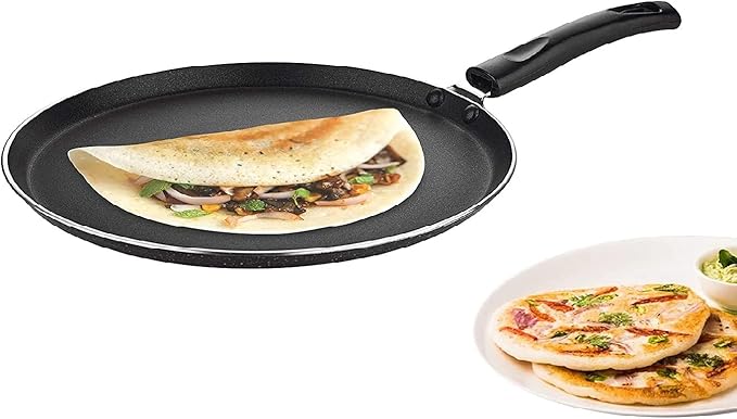 Priya Heavy Non-Stick Aluminium Dosa Tawa Diameter-29 Cm Thickness 4.0Mm (Large Black)