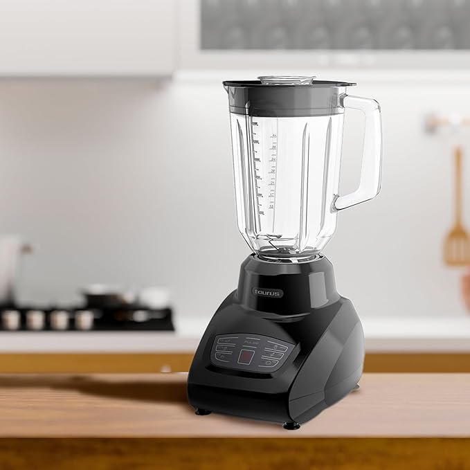 Taurus SEVILLA Countertop Blender | 48 oz Diamond Shaped Glass Jar | Touch Panel Controls with 6 Smart Pre Programmed Settings 8 Speed Control &amp pulse function built-in | 550 watts