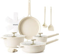 SENSARTE Ceramic Cookware Set Non-toxic 14 Pcs Nonstick Pots and Pans Set Dishwasher Safe Induction Cookware Healthy Kitchen Cooking Set PFOA/PFAS/PTFE Free