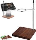 Solid North American Walnut Pour Over Coffee Stand - Adjustable Height Dripper Holder with 304 Stainless Steel Arm - Compatible with Hario V60 01 02 &amp Cone Brewers - Heavy Non-Slip Base (Stand Onl