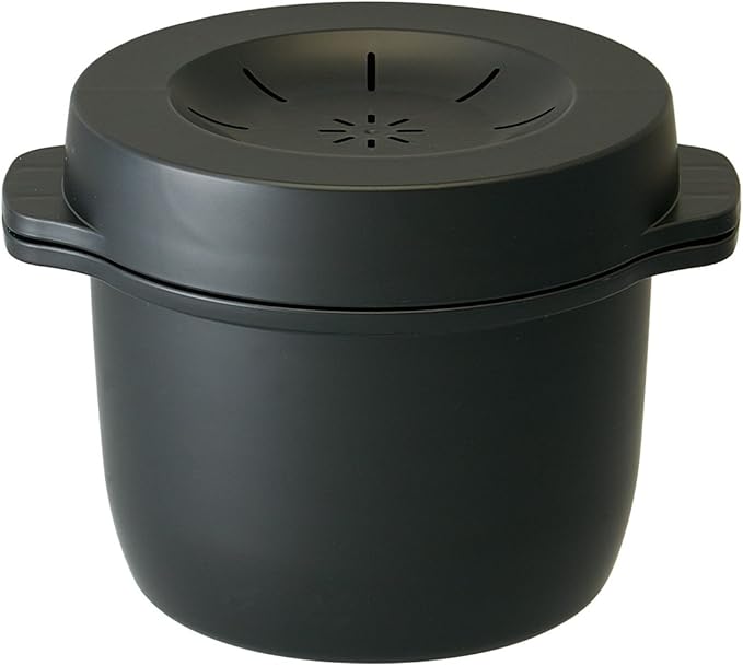 Skater MWMR1-A Microwave Steam Rice Maker Black Made in Japan