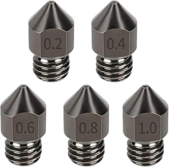 10PCS MK8 Hardened Steel Nozzle M6 Thread 0.2/0.4/0.6/0.8/1.0mm for Creality 3D Printer Parts for CR-8/CR-10/Ender 3/Ender 3S/5/6(MK8-0.4mm)