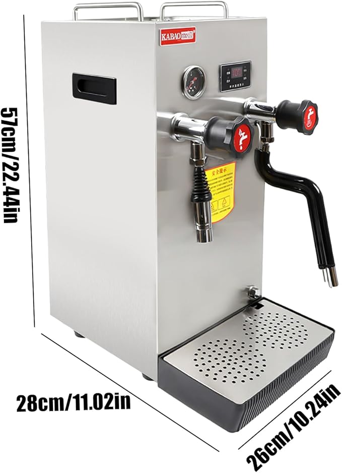 2500W Commercial Milk Foam Machine 8L/2.1 Gallon Full-Automatic Steam Boiling Water Frothing Machine/Espresso Coffee Machine with LED Display for Home Coffee Shops Bars Milk Tea Shops