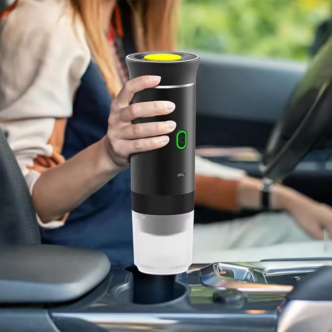 Portable Coffee Machine 15 Bar Mini Electric Maker Self Heating Hand Make Convenient and Versatile Usb C Car Charger Compatible with Ground Ns Capsule for Camping Hiking Office