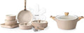 SENSARTE 17 Piece Ceramic Pots and Pans SetDishwasher ＆ Oven SafeSENSARTE 4.5QT Ceramic Nonstick Stock Pot with LidPFOA PFAS PTFE Free