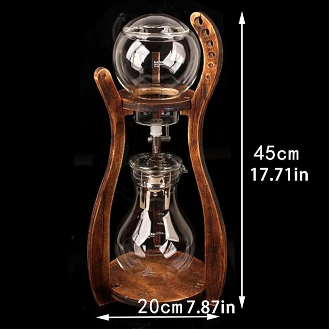 Cold Brew Coffee Maker Ice Drip Coffee Maker Iced Coffee Cold Brew Drip Tower Cold Brew Iced Coffee Drip Tower Wooden Coffee Maker Coffee Offices Home Coffee Maker Brewer Machine(Color:A)