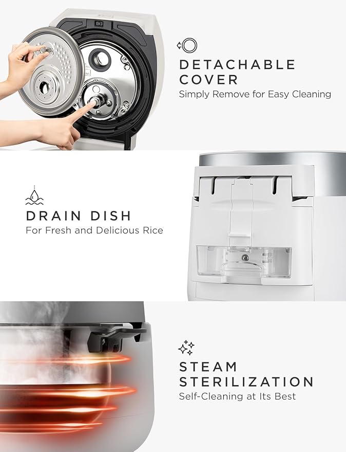 CUCKOO Twin Pressure Rice Cooker 6-Cup Uncooked / 12-Cup Cooked with Induction Heating Technology 20 Menu Modes with Voice Guide Versatile Rice Maker Multi-Cooker &amp Pressure Cooker (CRP-LHTR0609