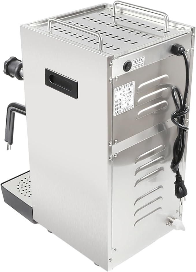 2500W Commercial Milk Foam Machine 8L/2.1 Gallon Full-Automatic Steam Boiling Water Frothing Machine/Espresso Coffee Machine with LED Display for Home Coffee Shops Bars Milk Tea Shops