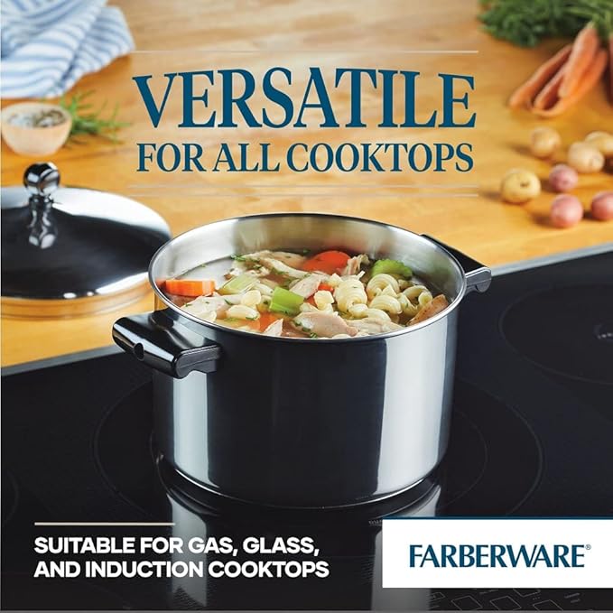 Farberware Classic Stainless Steel Cookware Pots and Pans Set 15-Piece50049Silver
