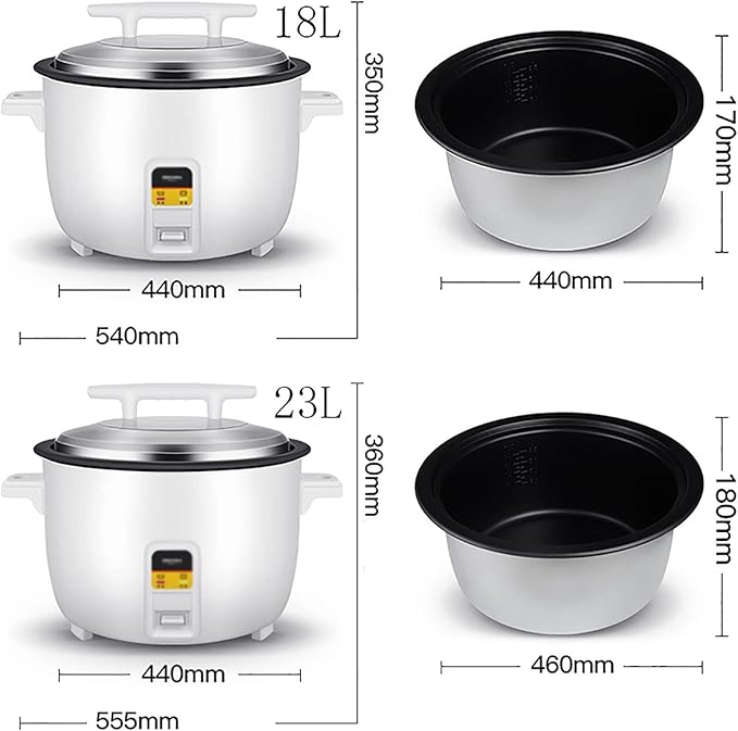 Rice Cooker&ampHot Pot 8/13/18/23L Large Capacity Black Crystal Non-Stick Liner for Restaurant Hotel School for 6~40 People Rice CookerBlack-18l