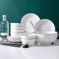 Reusable Dinnerware Sets for 6 Stackable Plates Bowls Set Modern Style Kitchen Dinner Set Dishwasher &amp Microwave Safe Dish Sets Smooth Surface and Easy to Clean 18/24/26 Pieces(18 Pieces)