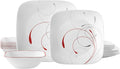 Corelle Vitrelle 18-Piece Service for 6 Dinnerware Set Triple Layer Glass and Chip Resistant Lightweight Square Plates and Bowls Set Splendor