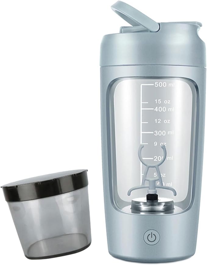 Electric Shaker Bottle 650ml Rechargeable Powerful With Powder Compartment For Smooth Protein Shakes Storage