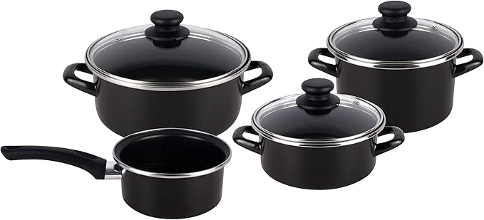 Magefesa 2454140031 – Kitchen Bateria ClÃ ¡Steel SICA Kenya 7 Pieces Black