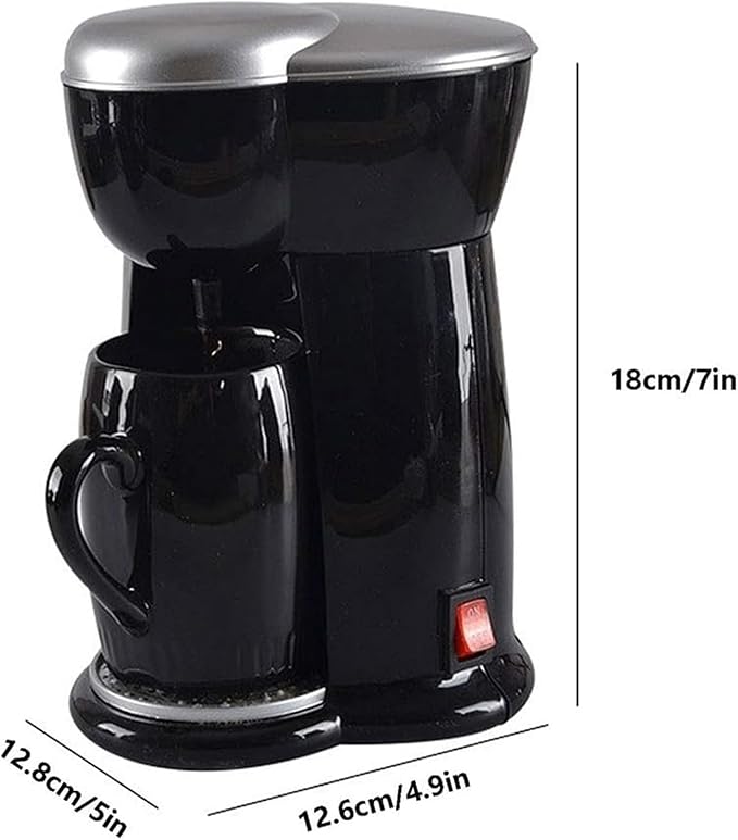 JITUIHOM Automatic Drip Coffee Maker - Compact Mini Machine for Home Use Dual Function for &amp Tea Single Cup Brewer
