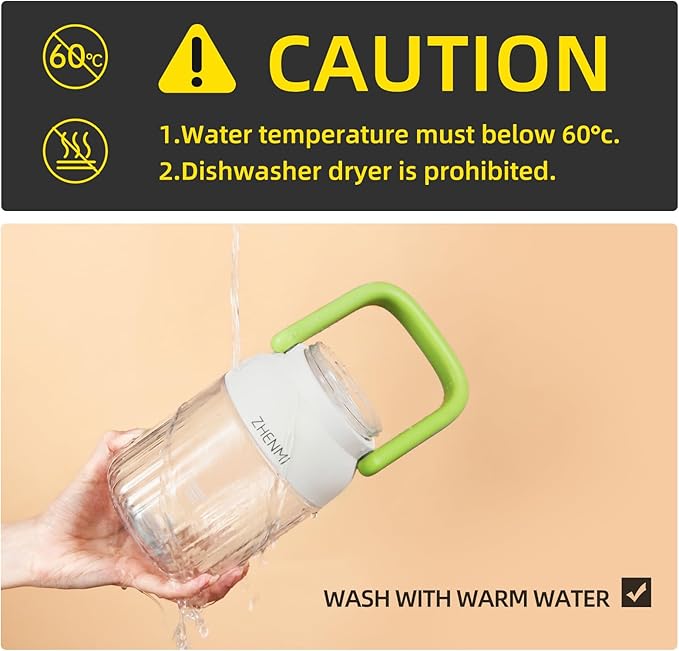 Portable Blender 1000ml Capacity Stainless Steel 12-Blade System Portable Ice Crushing Juicer-for Shakes &amp Smoothies BPA Free 2 Leakproof-Lids &amp Straw USB Rechargeable (green)