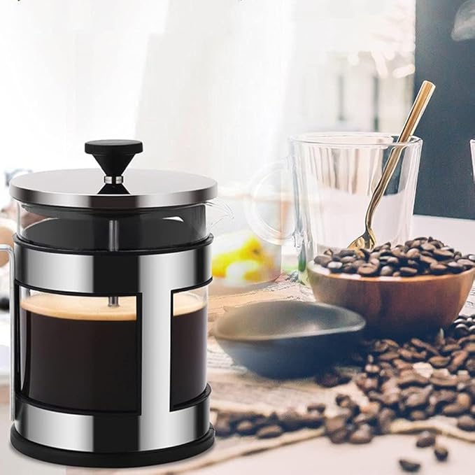 Press Coffee Maker Coffee Press CaffettiereCoffee Maker French Press Coffee Maker French Press Pot Stainless Steel Plunger with Filters French Coffee Press Heat Resistant Glass Coffee Maker Easy