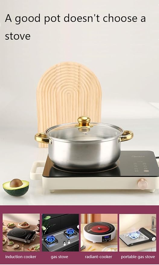 10PCS Stainless Steel Cookware Sets Nonstick Cookware Pot Dishwasher Safe Pots with Glass Lids for Soup Pasta Stew Rice Healthy Everyday Use for Gas Electric Halogen Ceramic Induction Hobs 06