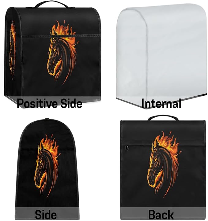 cfpolar Kitchen Aid Mixer Cover Compatible with 6-8 Quarts Animal Horse Head Stand Mixer Cover Kitchen Aid Mixers Accessories Appliance Organizer Bag Dust Covers with Zipper Pocket