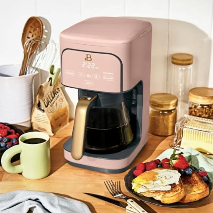 12 cup Programmable Coffee Maker Digital Touch Activated- Rose Pink