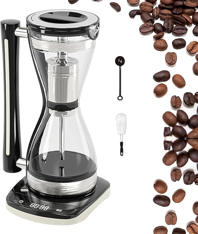 Syphon Vacuum Coffee Maker Glass Electric Siphon Pot 3 Adjustable Gears 30 Minute Keep Warm 240ml Capacity for Use at Home Coffee Shops Offices &amp Other Places