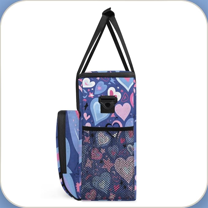 Purple Heart Coffee Maker Carrying Bag Portable Travel Storage Tote Bag Compatible with K-Mini or K-Mini Plus Single Serve Coffee Brewer Carrying Case with Multiple Pockets &amp Shoulder Strap