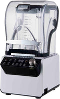 Commercial Blender and Smoothie Machine Button Speed Adjustment with Sound Insulation Cover 2L Large CapacityWhite