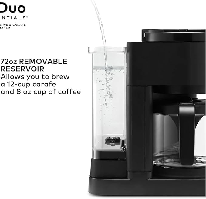 K-Duo Essentials Coffee Maker for Hot and Iced Drinks Single Serve KCup Pod Brewer and 12 Cup Carafe Drip Coffee Pot 72 oz Water ReservoirPause &amp Pour Feature Perfect for Home &amp Office Use