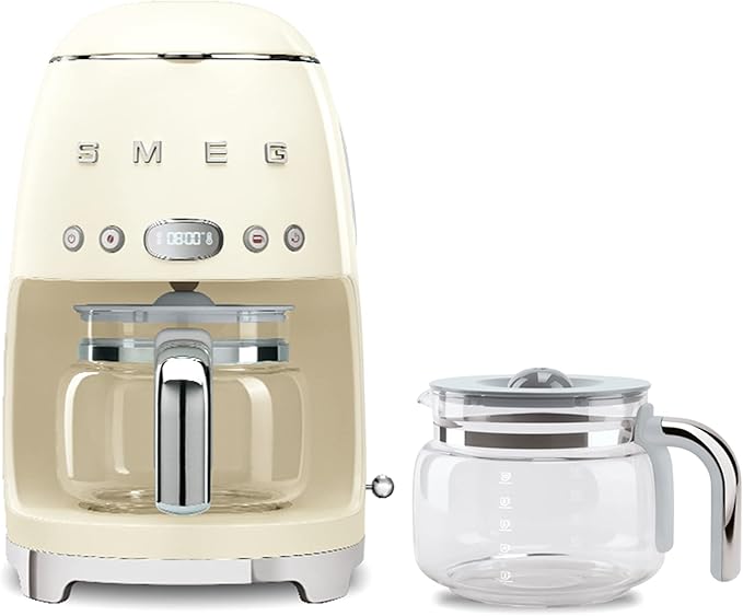 Smeg 50's Retro Drip Coffee Maker with Extra Glass Carafe (Cream)
