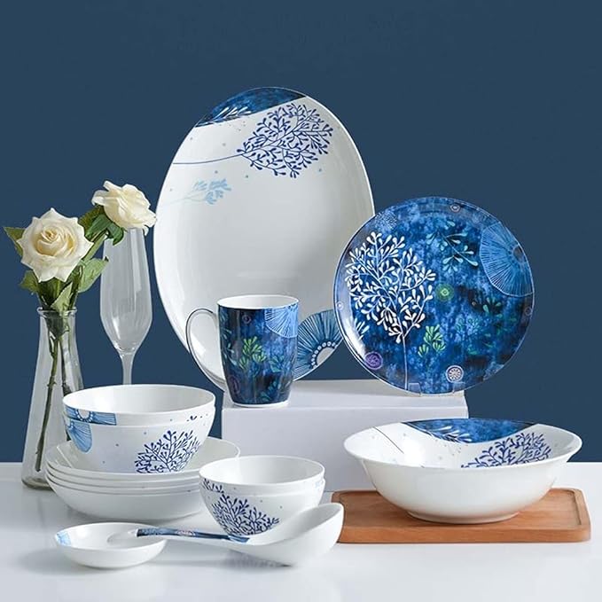 Ceramic Dinnerware Set 32 Piece Kitchen Tableware Dishware Plates Bowls Plate Set
