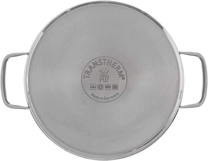 WMF Compact Cuisine 5-Piece Induction Saucepan Set with Glass Lid Polished Cromargan Stainless Steel Induction Pots Set Uncoated Inner Scale