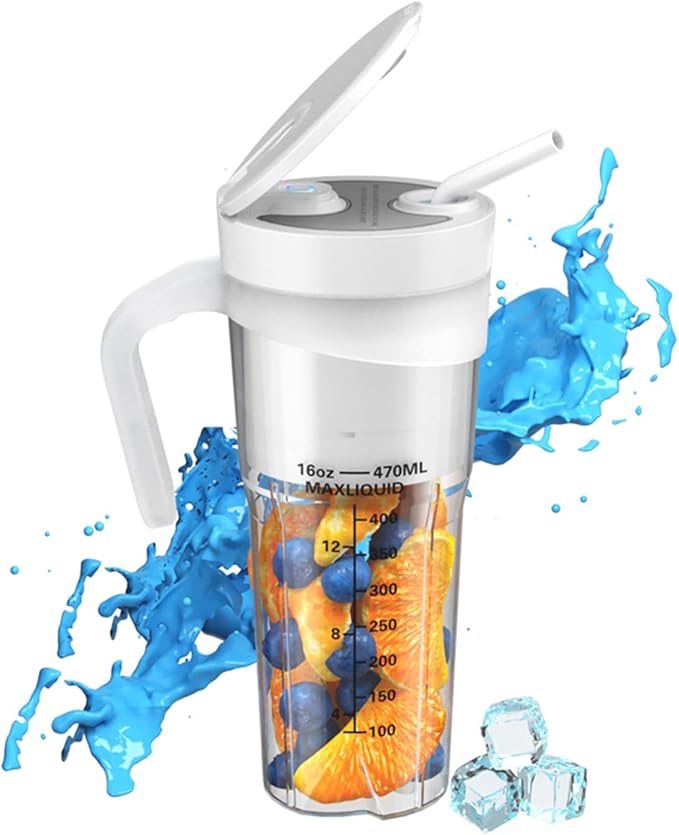 Portable Blender For Shakes 16oz Rechargeable With 6 Sharpness Multifunctional Cup Rechargeable Blender