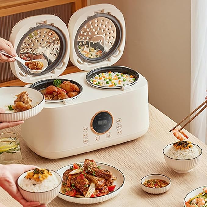 Multifunctional Electric Cooking Pot Professional Electric Rice Cooker Intelligent Touch Screen Precise Dual-Sense Temperature Control &amp 12H Appointment Non-Stick Liner
