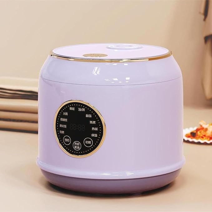 Digital Rice Cooker 7 Cooking Function Portable Versatile Rice Cooking Pot Ceramic Glaze Liner for Pasta Eggs Ramen Steak Fry white
