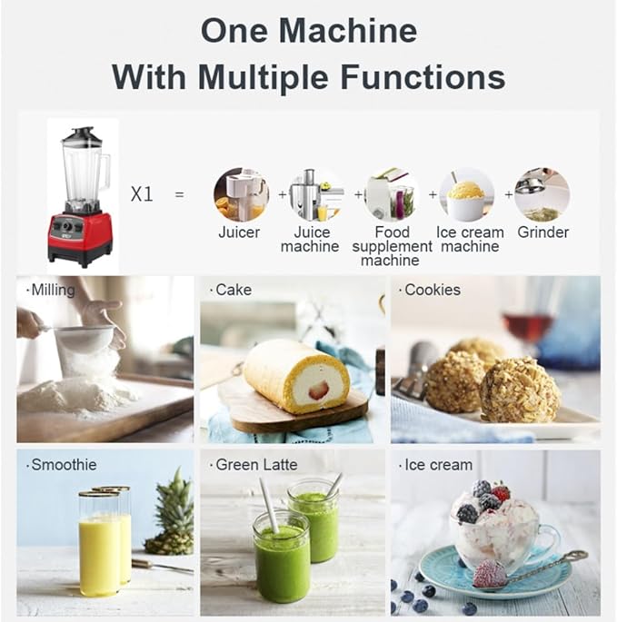 Blender1200W 8-Blade Blender for Kitchen - 67oz Large Capacity Smoothie Maker | 7-Speed Professional Ice Crusher with BPA-Free Pitcher | Space-Saving Design