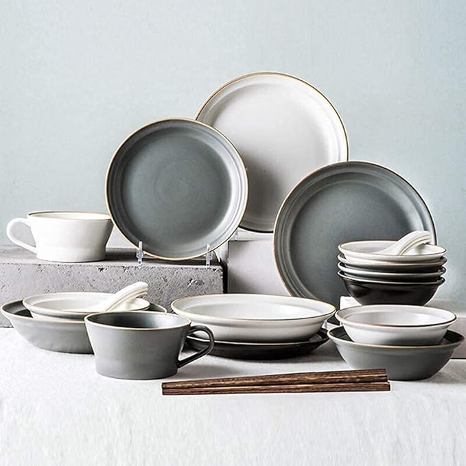 Porcelain Plate And Bowl SetDishes/Plate/Bowl SetDinnerware Sets For 4 Dinner Set Modern - Series Plates And Bowls - Matte Ceramics Dishes - Fashion - Dishwasher And M
