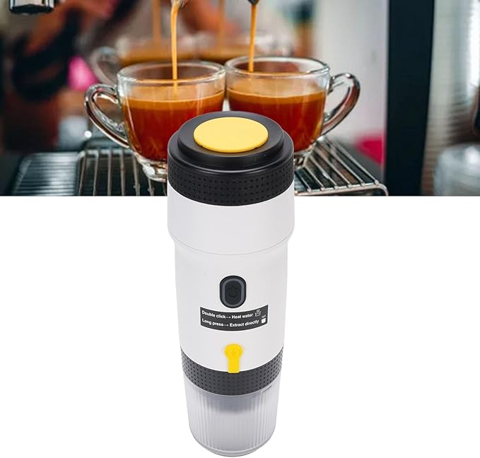 AUNMAS Portable Machine Mini Electric Travel Capsule Coffee Maker for Outdoor RV Hiking Office Camping (White)