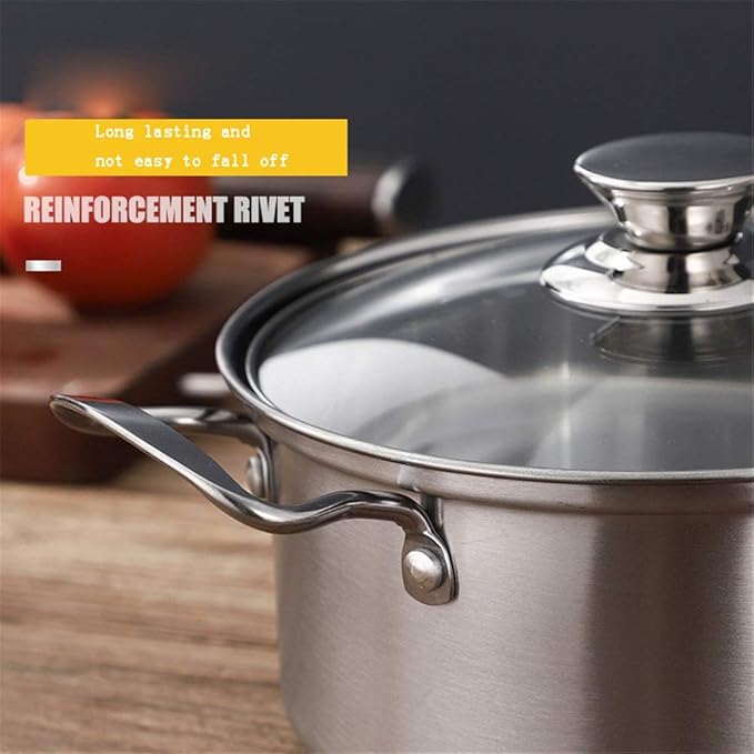 Pot Set Professional Stainless Steel Cookware Set with Toughened Glass Lids Pans and Pots Set Cooking Utensils for All Stove Types Induction Cooker Cookware Cooking Set
