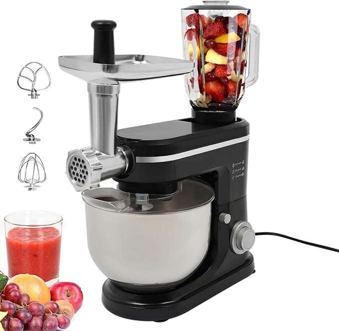 Juicing Blending Cooking Machine - Blender with Meat Mincing and Juice Extraction for Pate Drinks Meet Vegetables (Black)