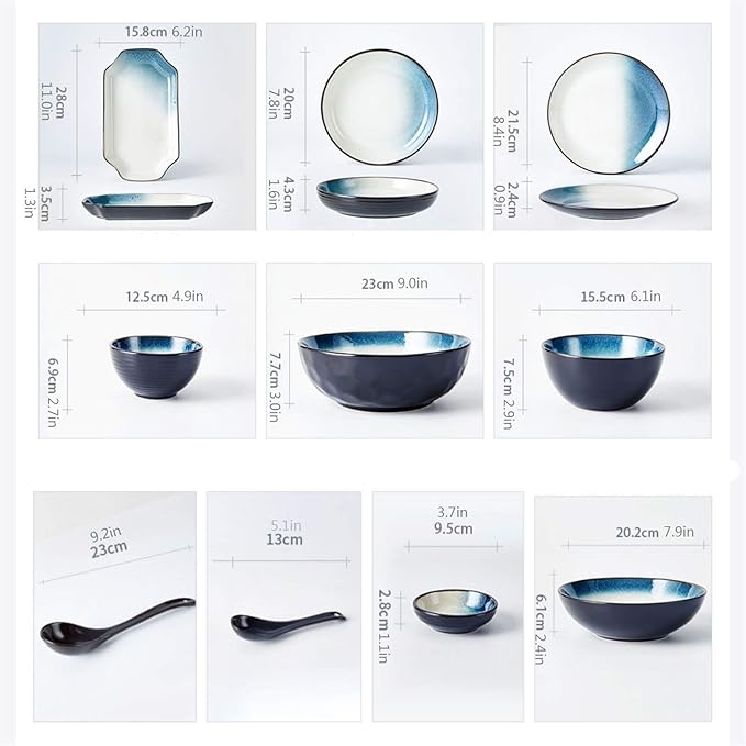 GaRcan Dinner Plate Dinner Plates 18-Piece Ceramic Dinnerware Set Elegant Dinner Plates Set Service for 4 Durable Round Dinner Plate Sets Microwave Oven and Dishwasher Safe Plates