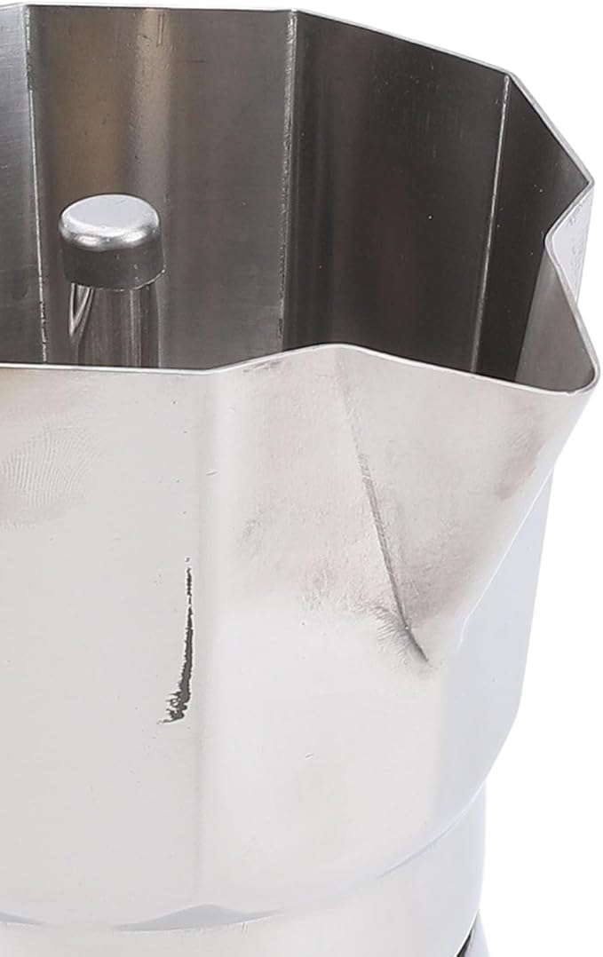 Jonlaki Stovetop Coffee Maker - Premium Stainless Steel Octagonal Design with Even Heat Distribution for Home and Outdoor Use 150ML Silver (300ML)