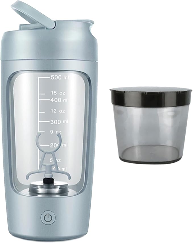 Electric Shaker Bottle 650ml Rechargeable Powerful With Powder Compartment For Smooth Protein Shakes Storage