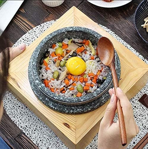 Jangsoo Gopdol Natural Stone Pot Dolsot Pot with Wood Lid for Nutrition Rice Steamer For 1~2 Person.