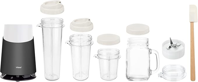 Tribest PB-430GY-A Personal Blender II Mason Jar Ready Personal Blender with Mason Jar Mug Gray