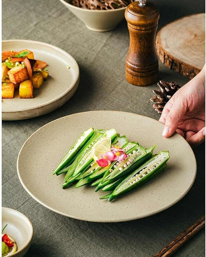 Dinnerware Sets - Luxury Gift Dishes Service Set 57 Pcs Porcelain Dinnerware Set for 10-12 Round Stoneware Dish Set Contemporary Fine Dishware Sets with Bowl Soup Plate