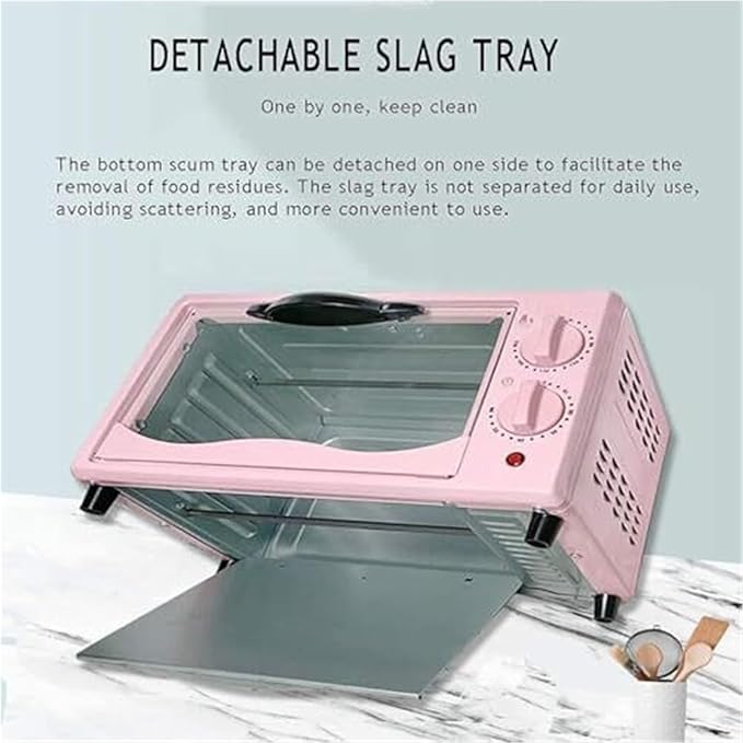 Multifunctional 12L Mini Air Fryer Toaster Oven Countertop Convection Oven Pink (Small Size)