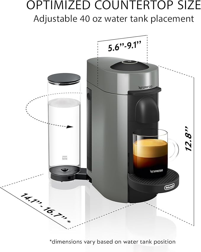 De'Longhi Nespresso Vertuo Plus Coffee and Espresso Maker Grey + Nespresso Descaling Kit