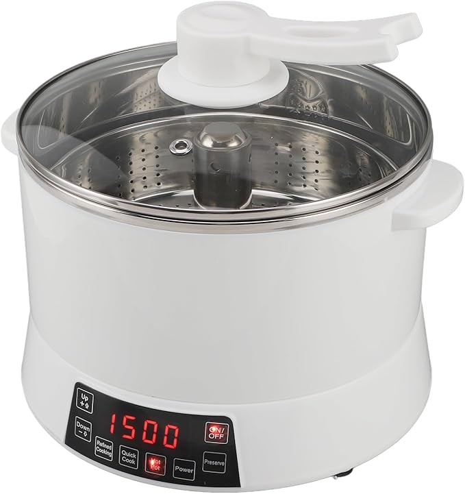 Rice Cooker Sugar Removal Lifting Electric Food Steamer Fast Cooking Non Stick Rice Maker for Steaming Rice Soup (US Plug 110V)